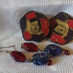 Elegant Beaded And Floral Earrings